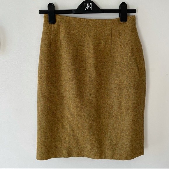 Vintage Saville mustard yellow / ochre wool skirt very good condition size 6/8 - Picture 1 of 9